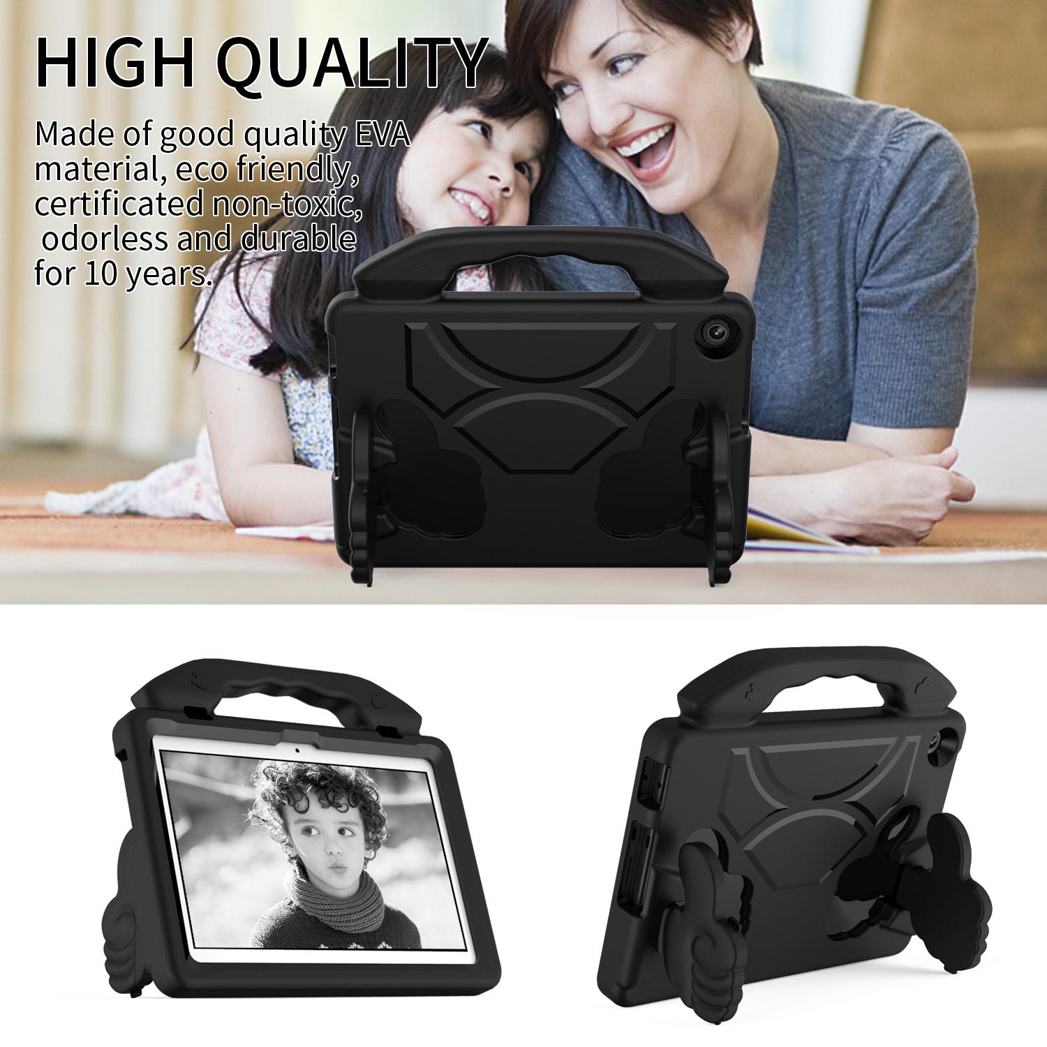 

For Lenovo Tab M10 (Gen 3) EVA Tablet Case Foldable Thumb Kickstand Handle Grip Tablet Cover Purple