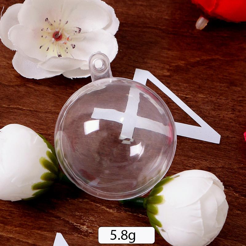 2Pcs Christmas Transparent Ball Plastic Christmas Trees Open Ball Box Bauble Ornament Wedding Gift Present Party Home Decoration