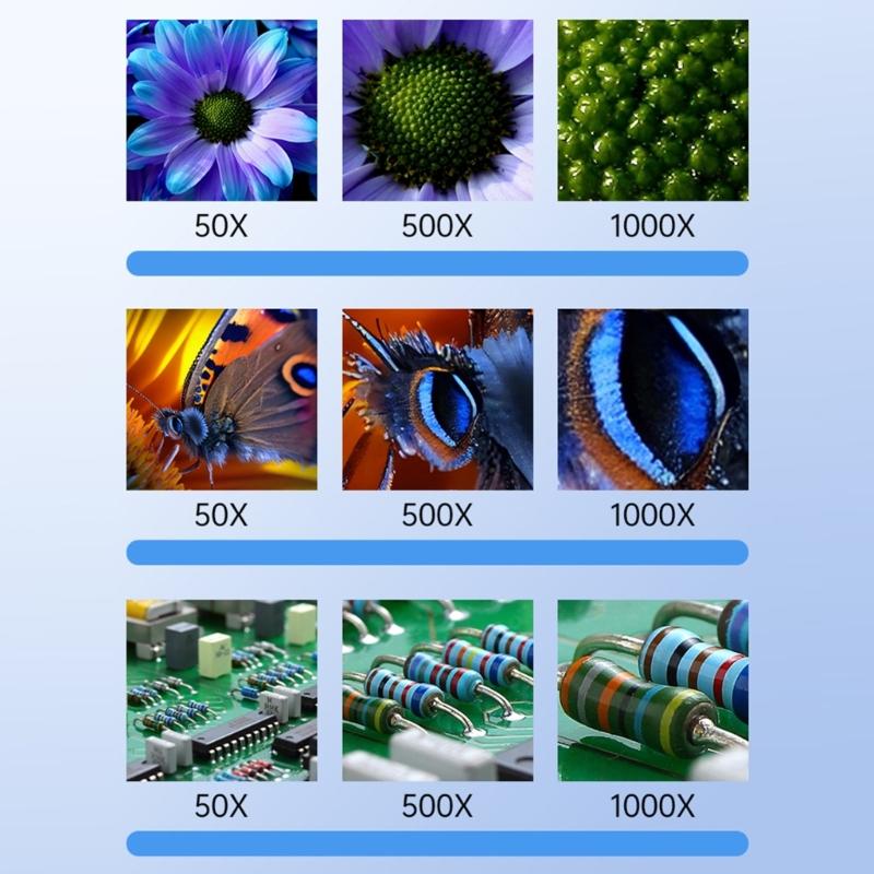 Digital Microscope 1080P 1000X Microscope USB Microscope Magnifier 4.3inch Screen for Repair Soldering Adult/Children