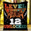 Gaming Level 12 Fleece Printed Flannel Blanket, Warm Soft Throw Sofa Bed Blanket