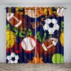 Design Arte Graffiti Calcio Sport Bambini 2 Pezzi Tenda Oscurante in Poliestere per Soggiorno Camera da Letto Bambini Decorazione Gancio