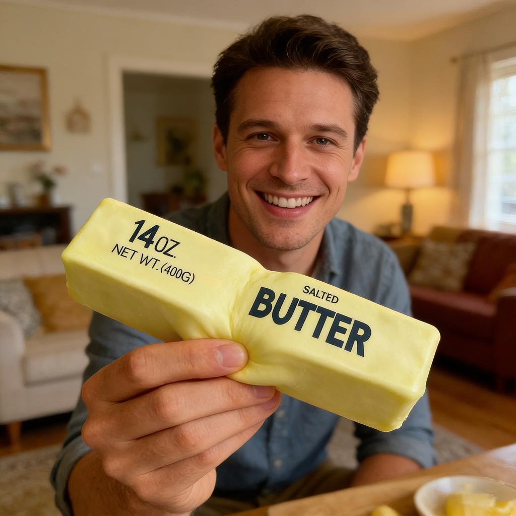 Butter Stick Stress Relief Toy 23cm Realistic Squishy Simulation Butter Bar for Desk Decoration and Hand Exercise