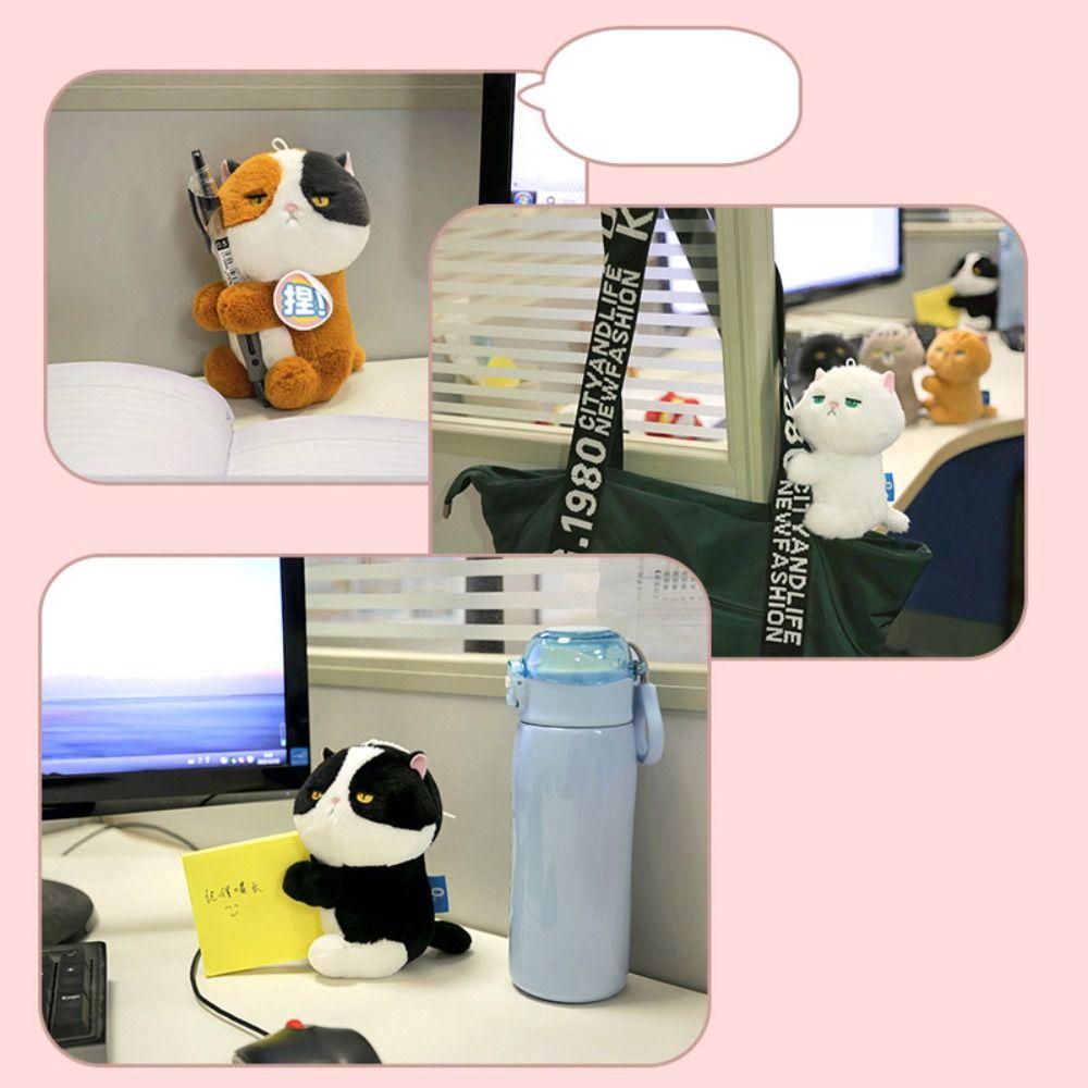 Cartoon Animal Cat Plush Pendant Soft Key Chain Cute Cartoon Clip Doll Toy  Birthday Gift