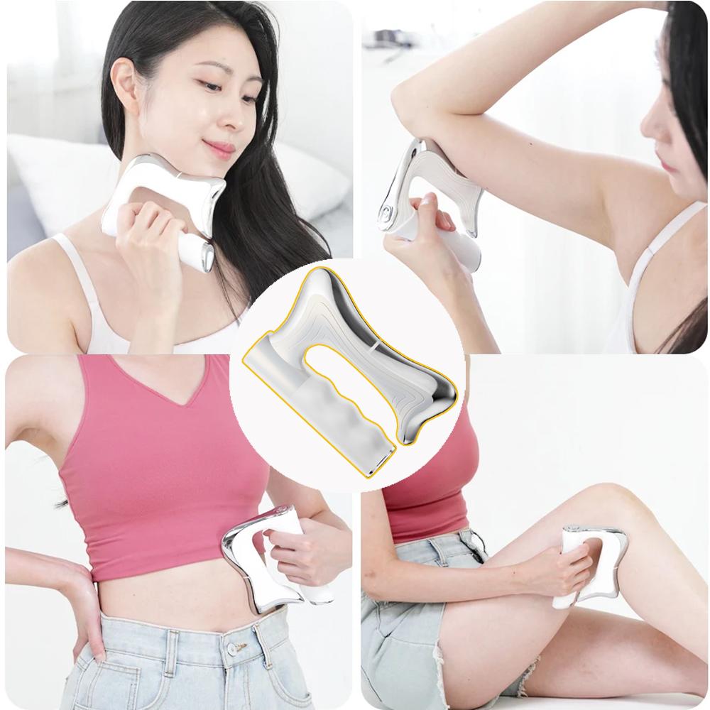 Electric Fascia Gun Knife Muscle Relaxation Microcurrent Fascia Massage LCD Vibration Warm Body Lifting Scraper Tool Massager
