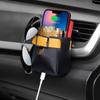 Car Storage Bag Air Vent Dashboard Tidy Hanging Leather Organizer Box Glasses Phone Holder Storage Organizer Car Accessories