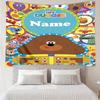 Custom Name Hey Duggee Print Tapestry, Backdrop, Easy Setup, Ideal for Bedroom, Office & Living Room, with Aesthetic Wall Hanging Decor.