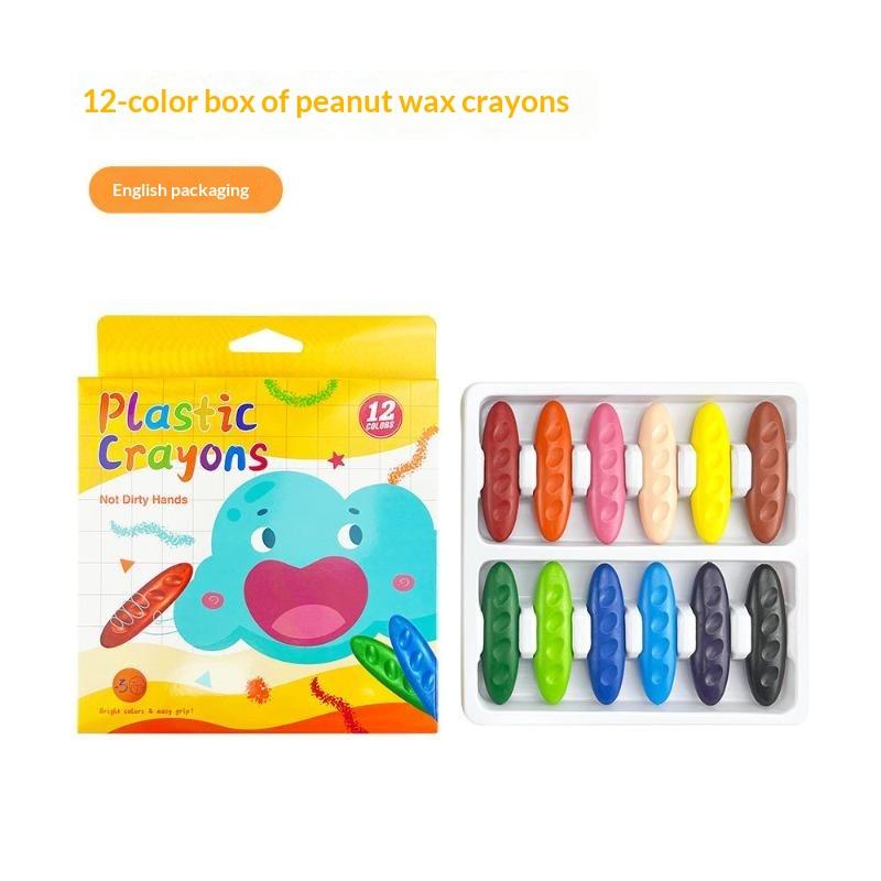 Pastelli Forma Arachide Lavabili Non si Attaccano alla Pelle Non Tossici Confezione da 24 Colori per Attività Artistiche Creative dei Bambini