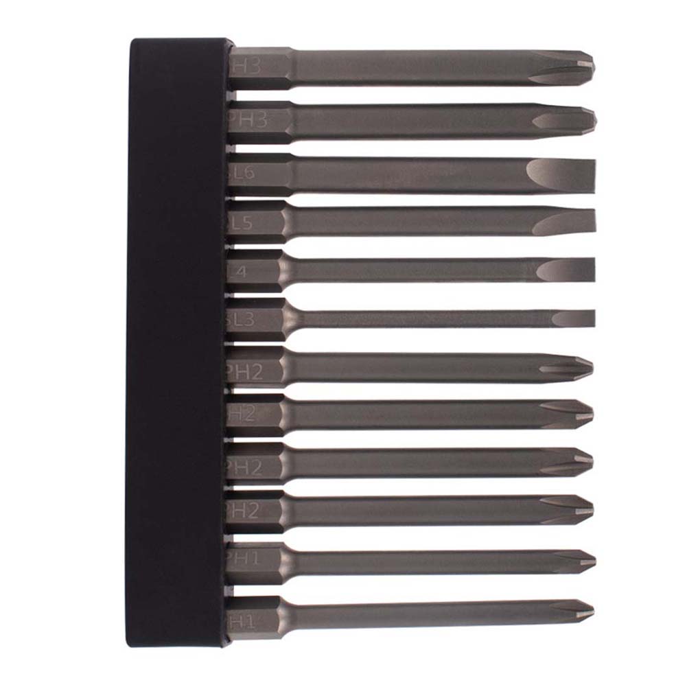12Pcs/set 75mm Magnetic Screwdriver Bits 1/4inch Shank Non-slip Screwdriver For Power Tools Accessories