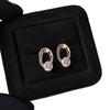 Silver Hollow Cubic Zirconia Stud Earrings: Elegant, Versatile, and High-End Design for Women