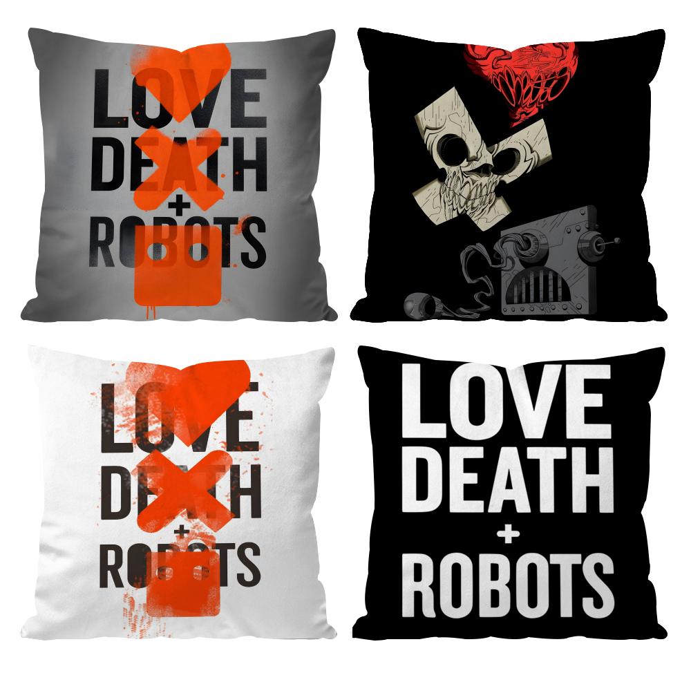 Love Death & Robots Cushion Cover Pattern Printed Pillowcase for Living Room Sofa Cushion Cover & Bedroom Decor