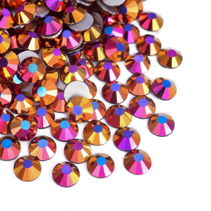 P72-180 Glass Nail Art Large Bag Flat Bottom Diamond, Silver Plated Diy Diamond Jewelry Accessories Mobile Phone Case Rhinestone Accessories