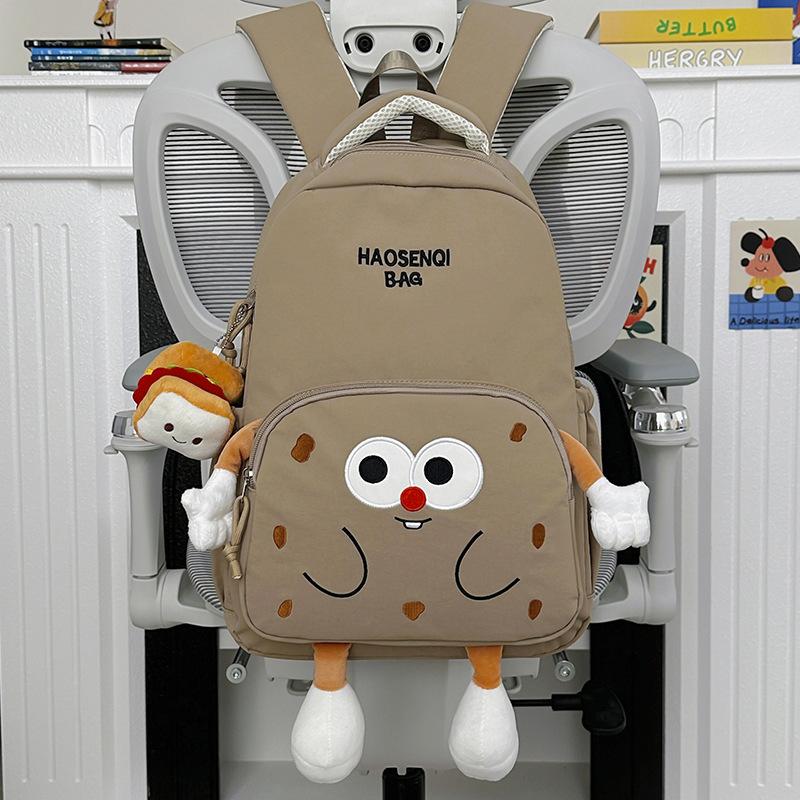 Schoolbag cute cookies backpack women's 1011 new ugly cute student schoolbag kindergarten light travel small backpack