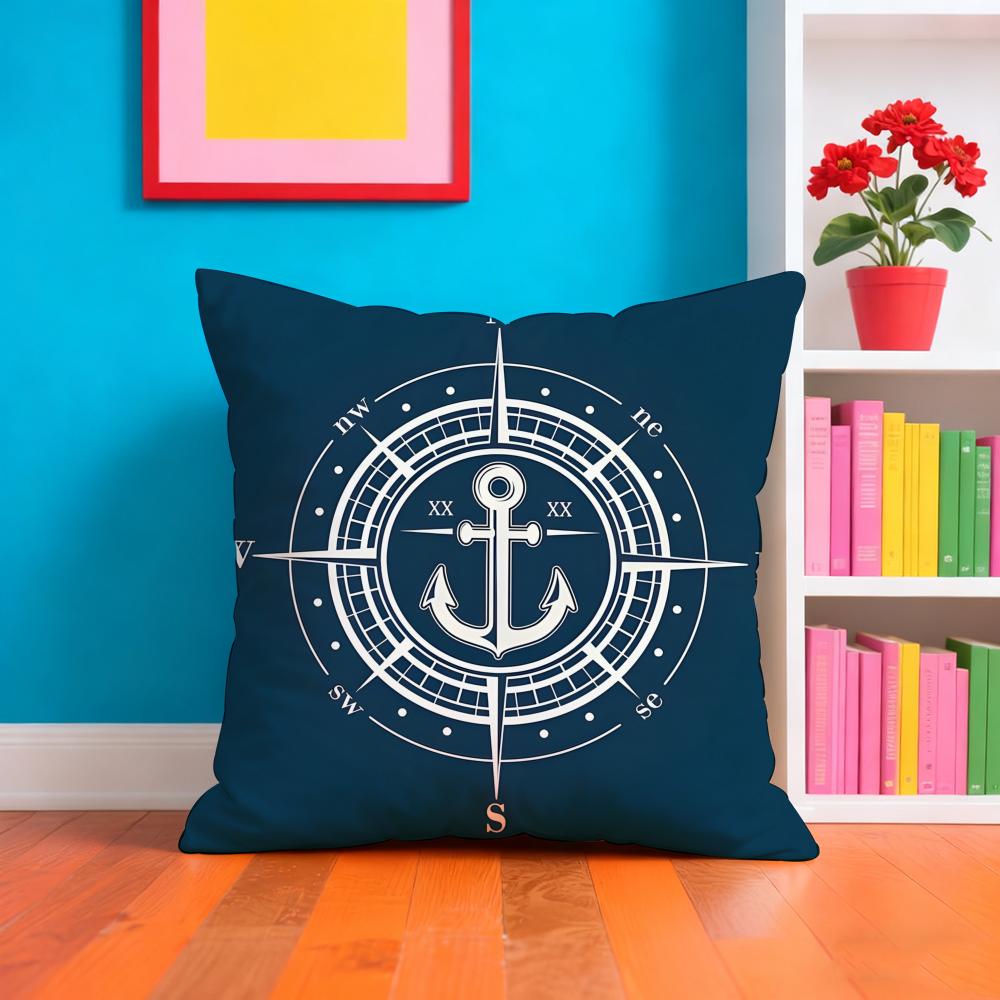 CCompass AAnchor Pillow Case Pillow Case Plush Fabric Soft Double Sided Print Home Sofa High Quality Cushion