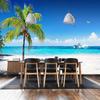 Wallpaper 3D Seaside Landscape Coconut Tree Beach Wall Mural Living Room Theme Hotel Fresco