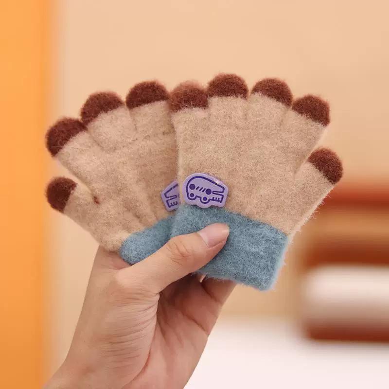 Baby Gloves for Winter, Cute and Warm for Toddlers, Boys and Girls, Five-Fingered Plush Gloves for Babies