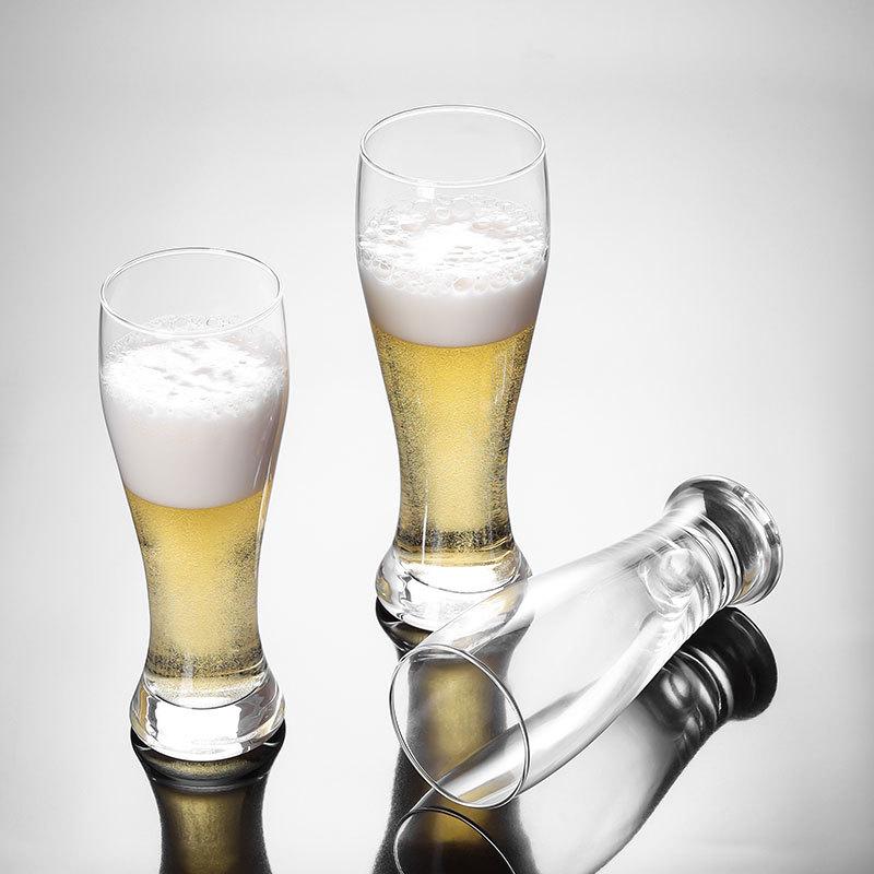 Custom Short Round Trophy Glass - White Homebrew Beer and Juice Glass, Large Capacity with Thick Bottom