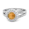 Citrine Double Halo Accents Ring- 925 Sterling Silver