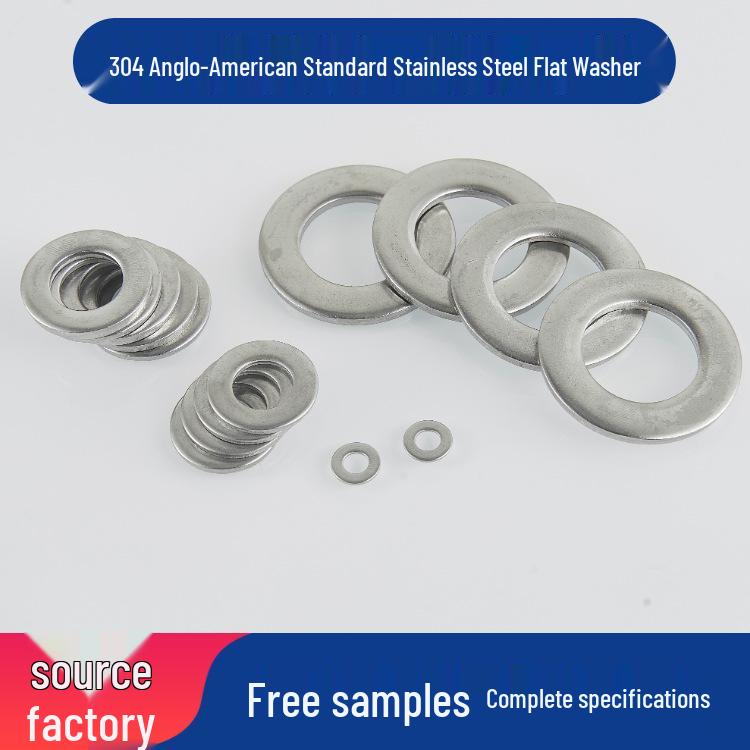 304 Stainless Steel Flat Washer, ANSI B18.22.1 Standard, Narrow Type Spacer US Standard Flat Washer #6