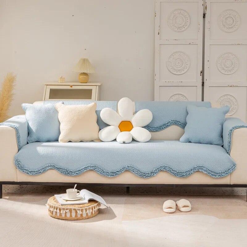 

Изысканная подушка для дивана Four Seasons General Cotton Korean с изогнутой боковой частью, современная простая нескользящая подушка для дивана, полотенце 43x43cm