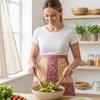 Atmungsaktive Halbschürze mit Taschen Wasserabweisende Küchen-Taillenschürze zum Kochen, Gärtnern, als Kellnerin, Blumenmuster, Verstellbar, Back-, Catering-Schürze