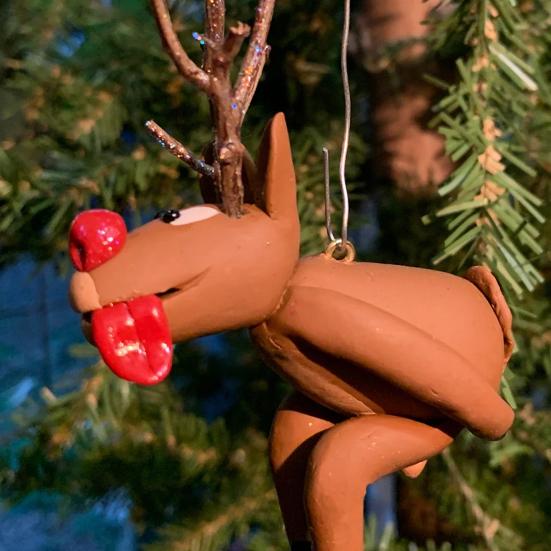 Christmas Pendant Shit Reindeer Decoration Christmas Theme Pattern Design Resin Pendant Home Party Holiday Decor DIY Gift