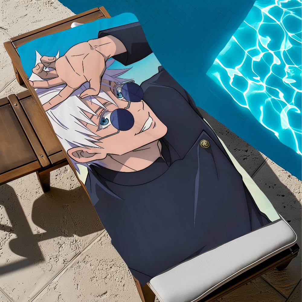 J-jujutsu-u Anime Gojo Handtuch Groß Schnelltrocknend Mikrofaser weich K-kaisen-n Strandhandtuch für Reisen Fitness Sauna Baden Camping
