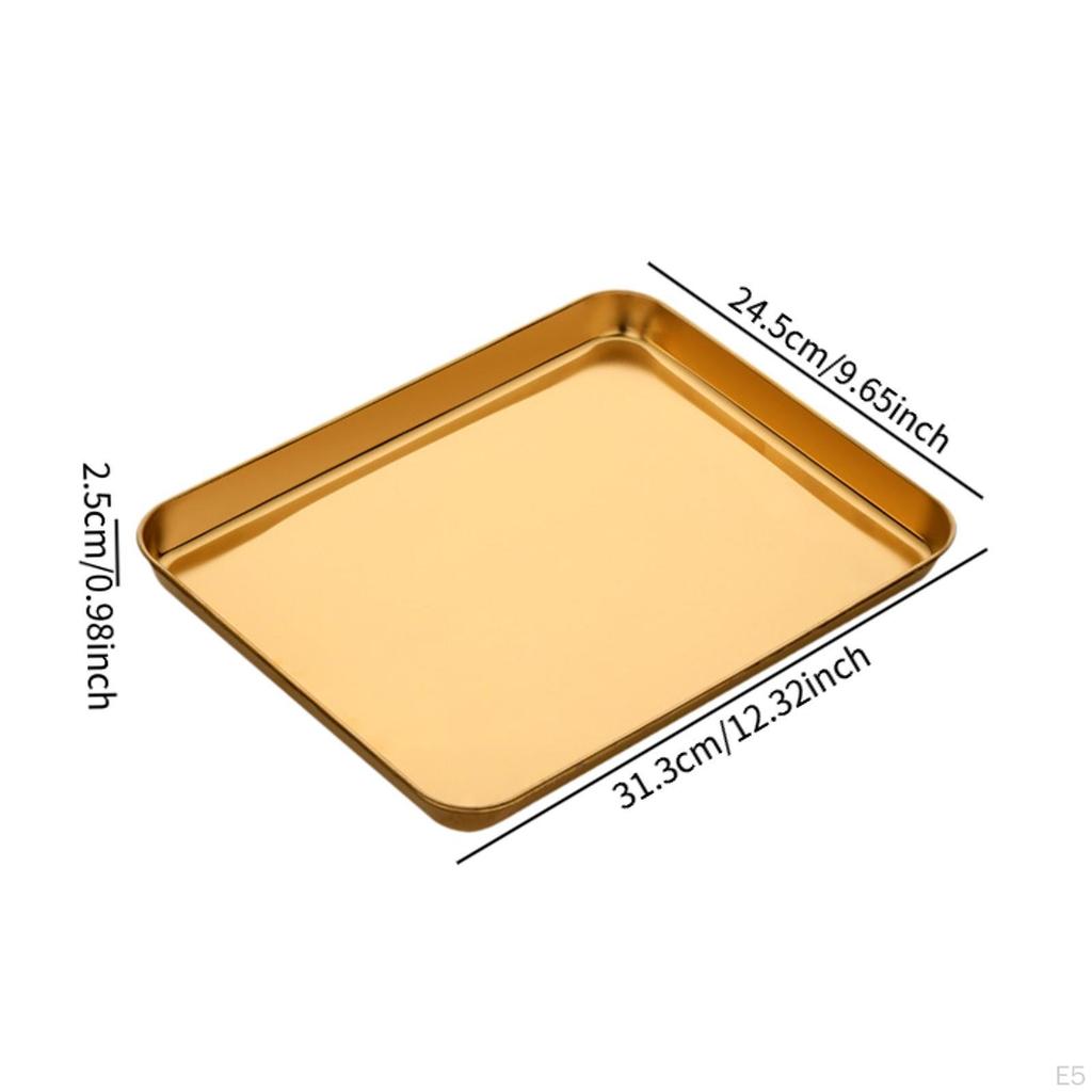 Stainless Steel Oven Tray Baking Sheet, Compact Sturdy Nonstick Pan, Food Serving Pan Flat