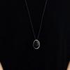 Ebony Oval Necklace: Retro Simple Pendant with Light Luxury and Exquisite High-end Feel Sweater Chain