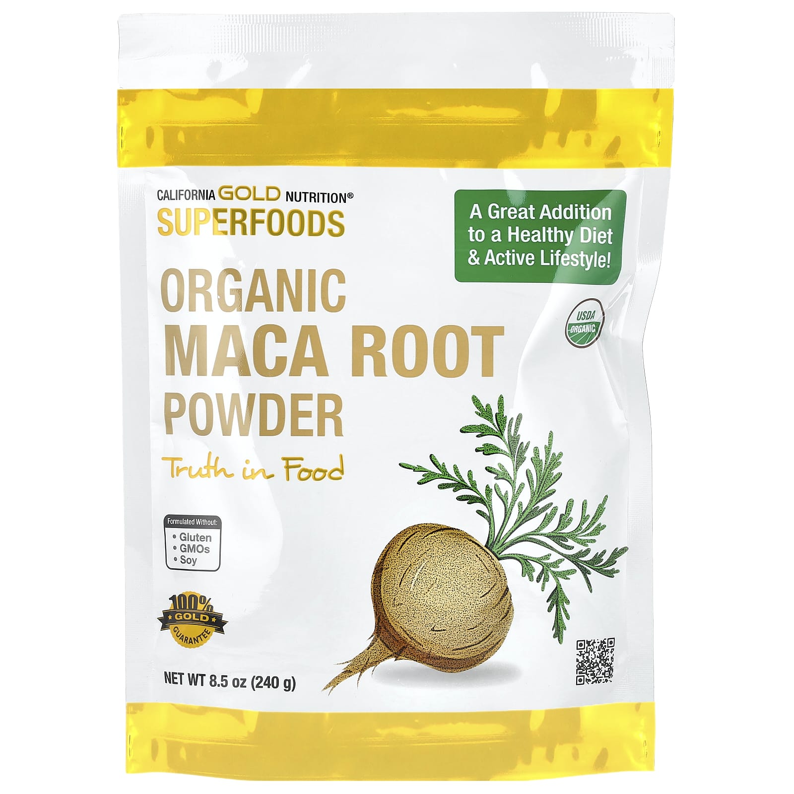 

Superfood, Certified Organic Peruvian Maca Root Powder, 240G(8.5Oz)