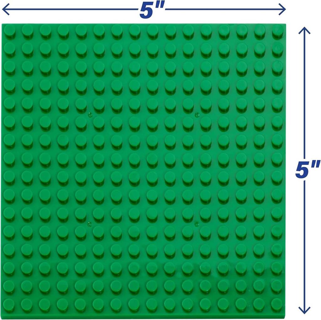 5Pcs 16X16 (5 Inches X 5 Inches / Approx. 12.7 Cm X 12.7 Cm) Building Block Base Plates Compatible With Major Brand Toy Blocks