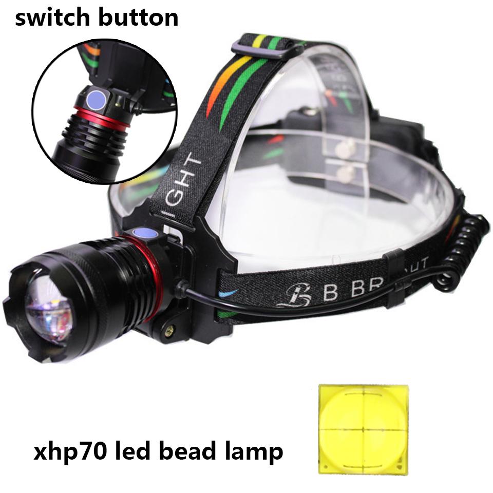 Xhp70 Leistungsstarke Scheinwerfer Kopf Lampe Taschenlampe Scheinwerfer 32w 4291lm Led-lampen 2*18650 Batterie Zoom in / Out lithium-Ionen Litwod