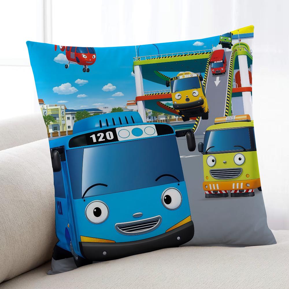 TTayo The LLittle Bus Cartoon Cushion Cover Home Bedding Sofa Living Room Pillowcase Simple Soft Skin Cushion Cover Party Gift