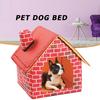 Pets Cave Sofa Cartoon Fluffy Dogs Room Washable Puppy Sleeping Nest Half-Closed Plush Kitten House for Winter Indoor