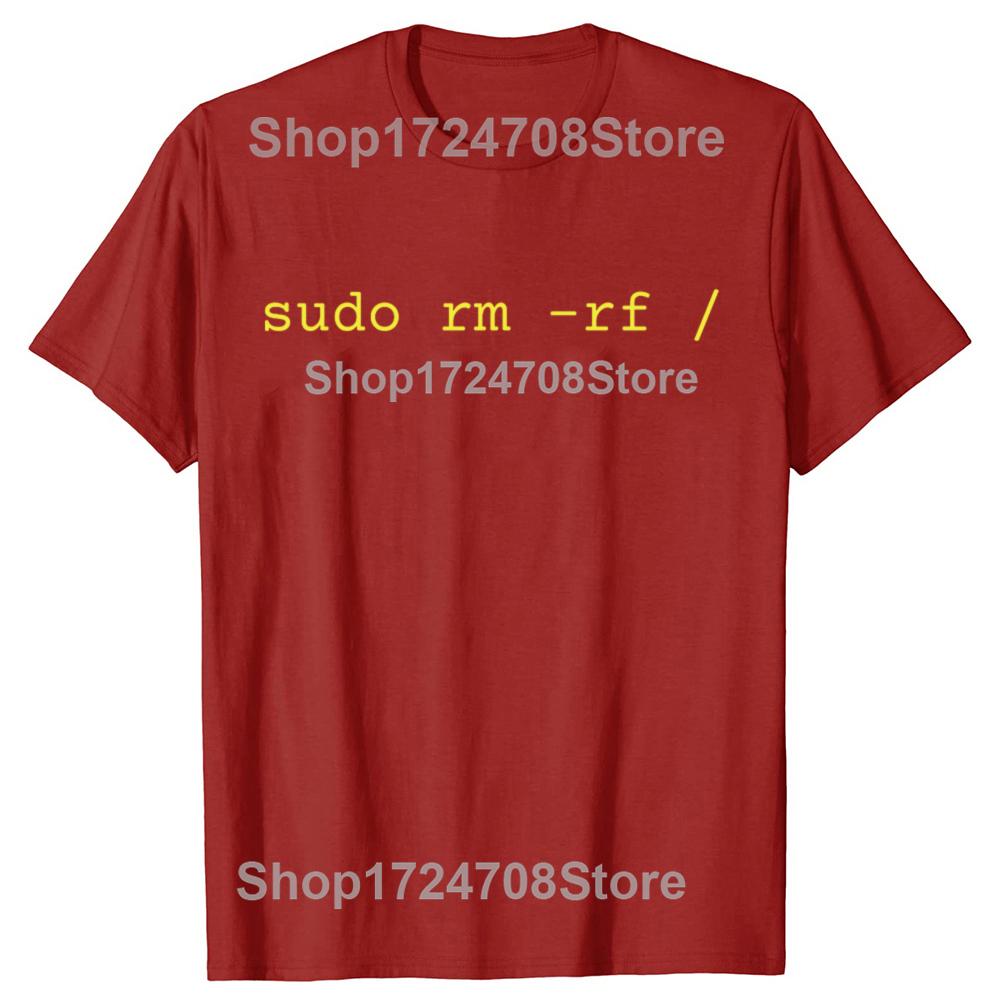 Funny Sudo Rm -rf Graphic T-shirts Men Women's Fashion Casual Tshirt 100% Cotton Loose Oversized T Shirt
