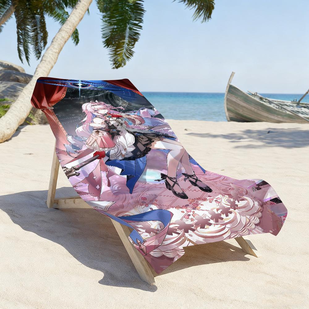 Denia Game Wuthering Waes Towel Sports Quick Dry Travel Camping Gear Sandproof Soft Light Large Beach Towel