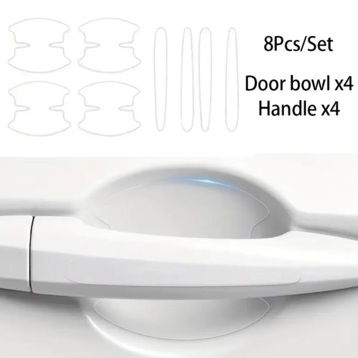 8pcs/set of Door Handle Stickers, Scratch-resistant Handles, Bowl Stickers, Decorative Films, Car Protective Equipment