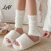 Daily Relaxation Winter Hosiery Thickened Thermal Knee Sleeve for Women Warm Coral Fleece Leg Warmers Breathable Velvet Calf Sleeves Pads