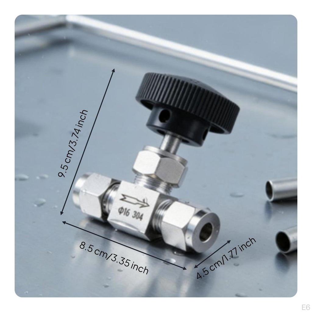 Stainless Steel Pin Valve Ferrule Fitting Leakproof Seal Industrial Hardware for Flow Controls