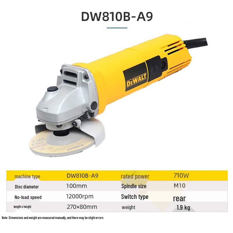 DeWalt 100mm Corded Angle Grinder CN plug (adapter included)