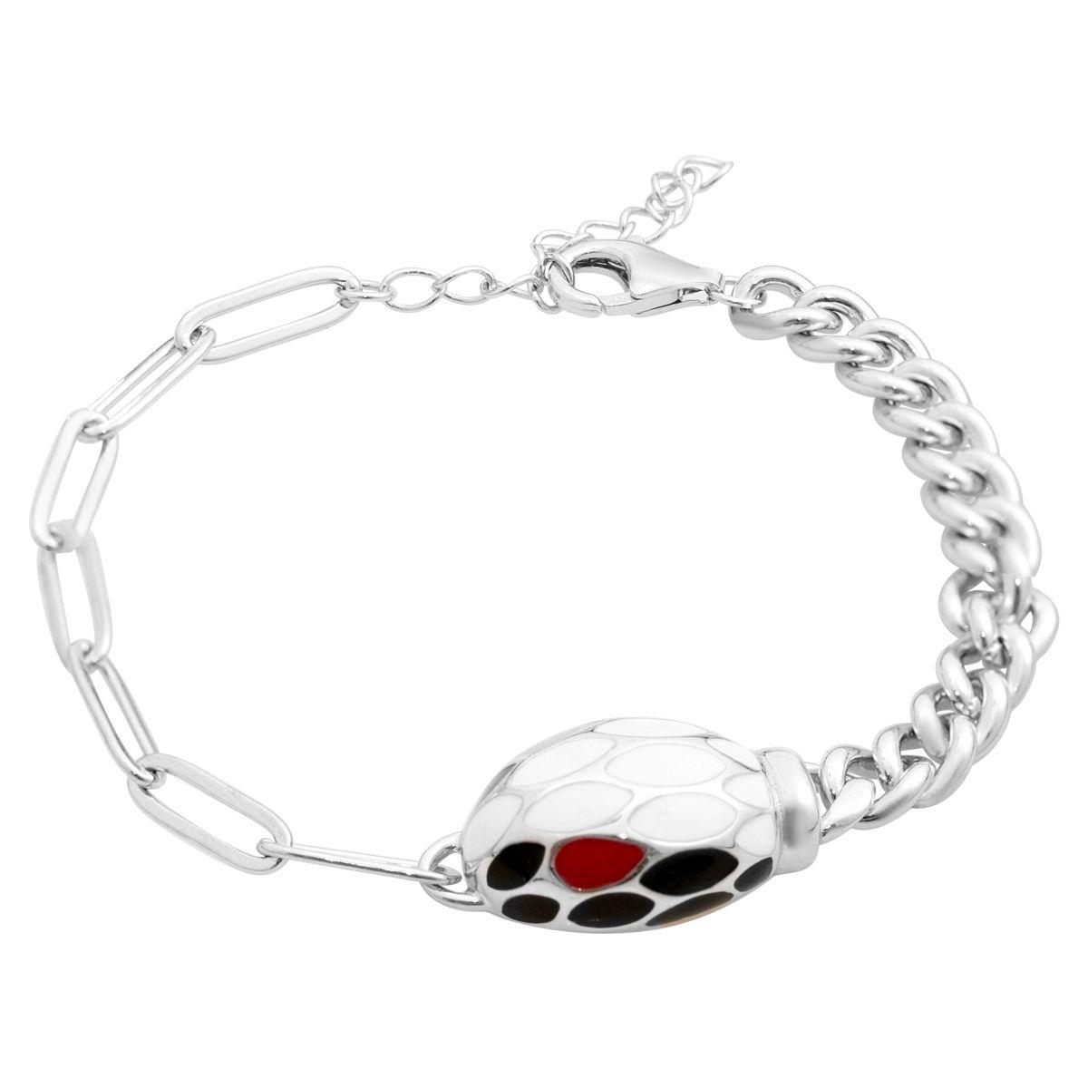 

Срібний браслет з емалью, вага виробу 13,15 гр (2151173) 17-20cm