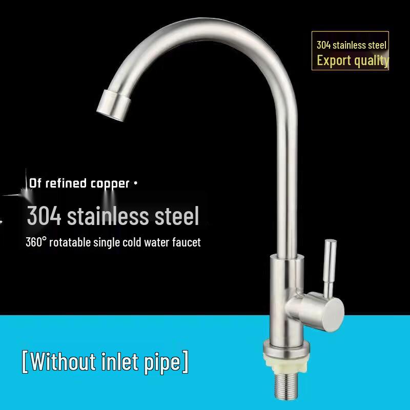 Mengwan 304 Stainless Steel Single Cold Kitchen Faucet