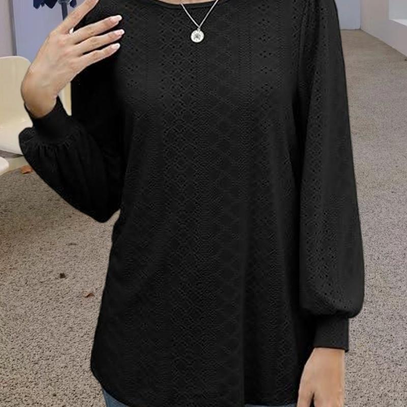 Spring and Summer European Style Tiktok Women Clothing Long Sleeve Round Neckt M