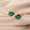 Chrome Diopside Gemstone 925 Sterling Silver Zircon Cuffs Bangles Best Birthday Gift For Your Wife ( Available with Gold/Rose Gold Plated ) CZC-1-2