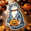 Halloween Carpet Halloween Wizard Orange Cat Irregular Bath Mat Non Slip Water Absorbent Bedroom Entrance Holiday Home Decor Rug