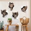 3D Three-dimensional Cat Wall Sticker Bathroom Toilet Decoration Sticker Bedroom Living Room Wall Sticker