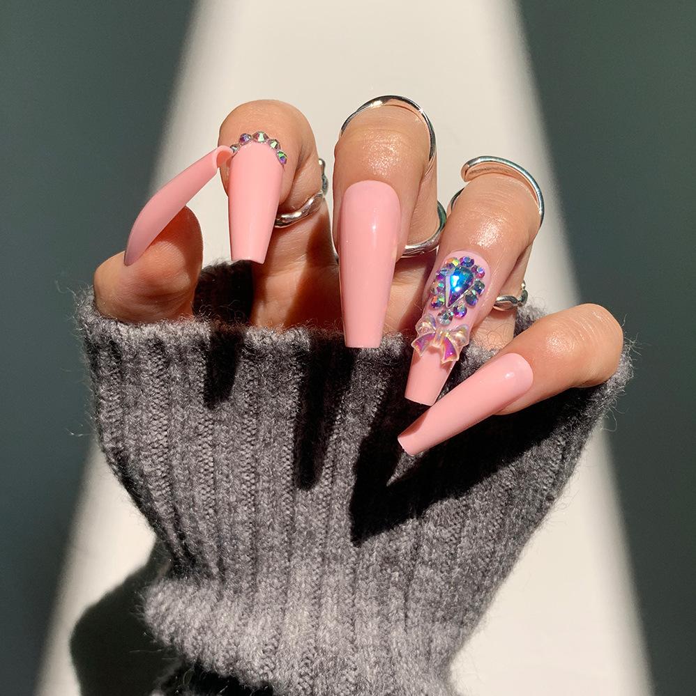 

Full Diamond Wear Nail Bow Nail Patch Direct Supply Nail Patch Wear Nail Press on Nails