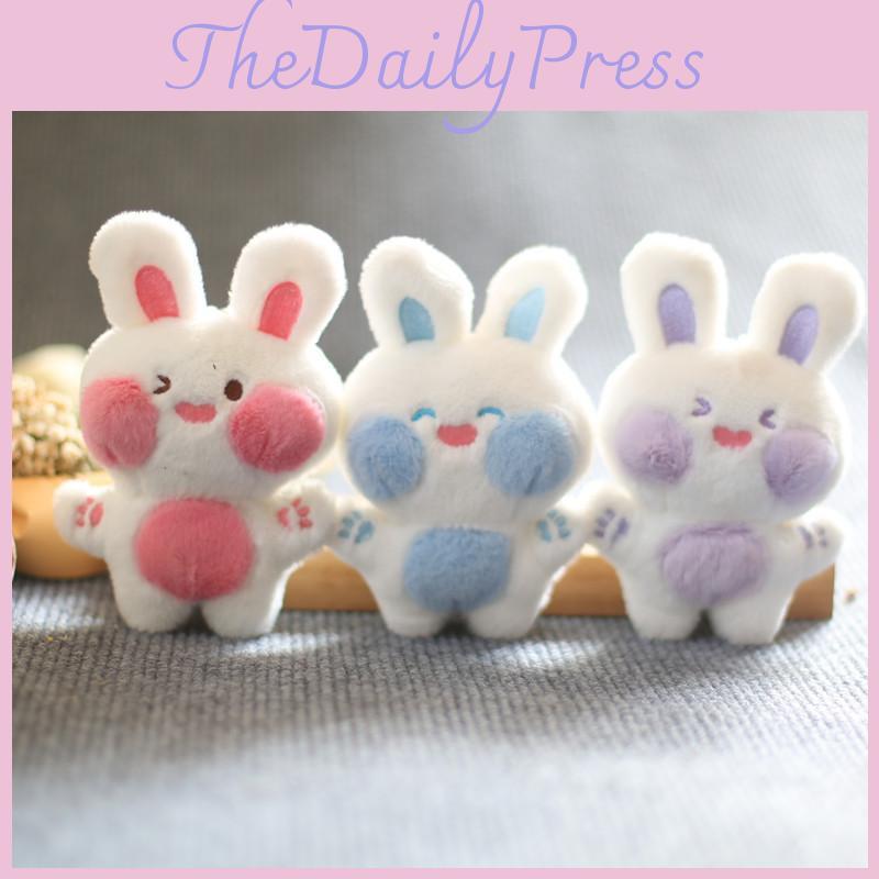 Adorable Cute Bunny Plush Toy Keychain Soft Short Plush Cartoon Rabbit Bag Charm