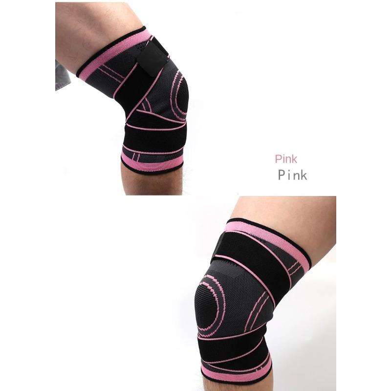 

Компрессионные дышащие эластичные спортивные наколенники для бега для фитнеса, теплое защитное снаряжение, вязаный ремень, наколенники XL розовый