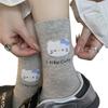 Early Autumn Socks, Korean Cute Cartoon Bow Cat Medium Tube Socks Versatile Women'S Socks Boneless Cotton Socks