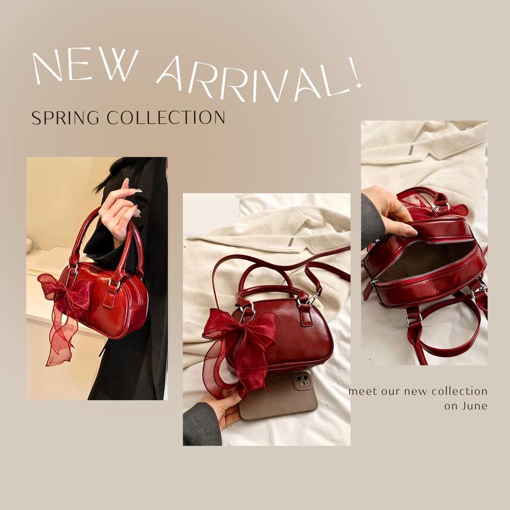 Shoulder Bag for Bow Portable Zip Genuine Small Item Card [MIUTKPRO] Women, Tie, Bag, Handbag, Pocket, Leather, Holder, Popular, Simple, Lightweight,